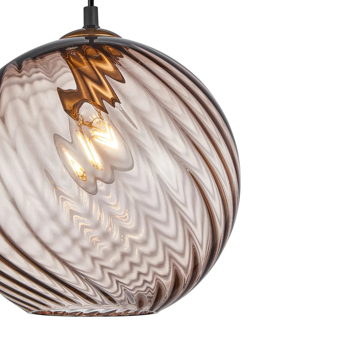 Espiral Interior Wine Glass Shade Wavy Finish Round Pendant Light Coffee