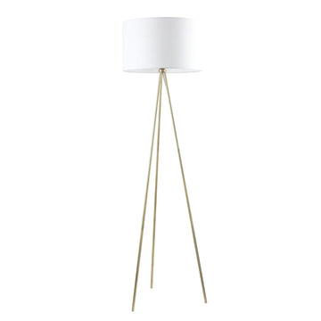 Jambes Drum Shade Tripod Floor Lamp with Antique Brass White