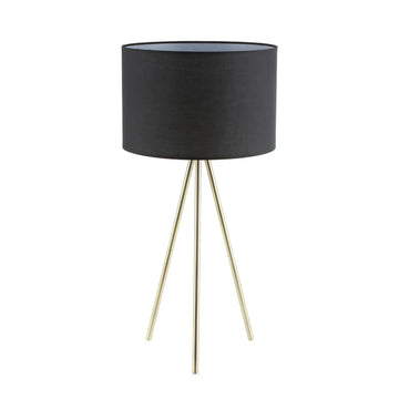 Jambes Drum Shade Tripod Table Lamp with Antique Brass Black