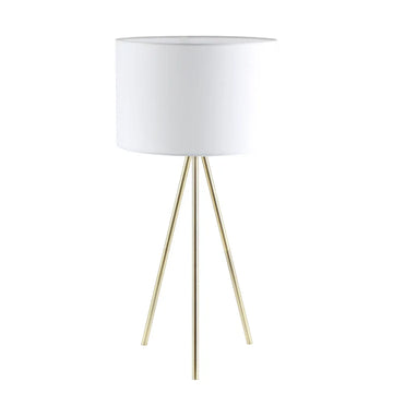 Jambes Drum Shade Tripod Table Lamp with Antique Brass White