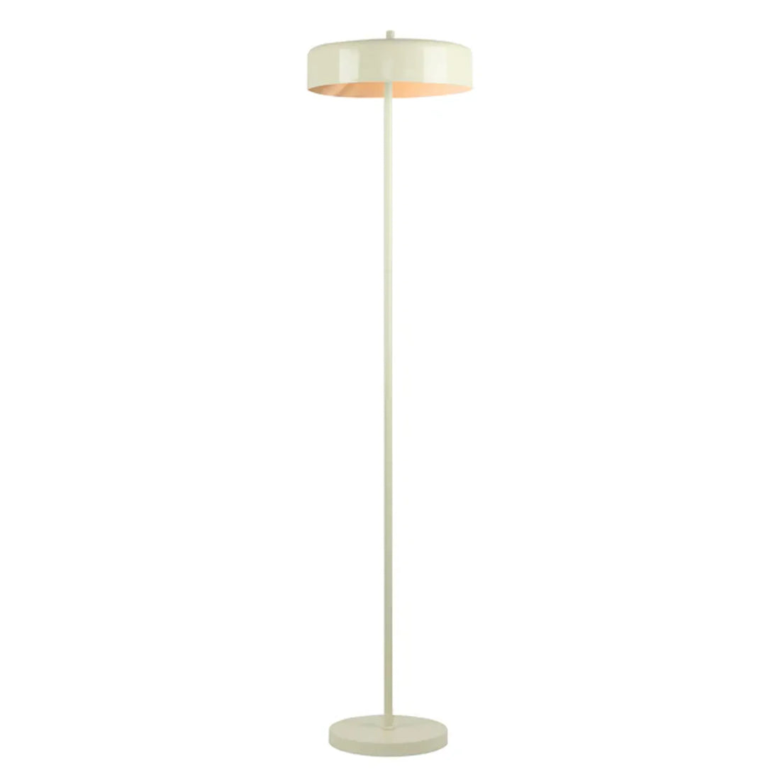 Kello Interior Drum Shade Floor Lamp Glossy Cream
