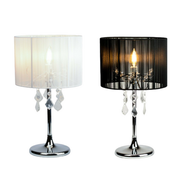 Paris Crystal Table Lamp - White/Black