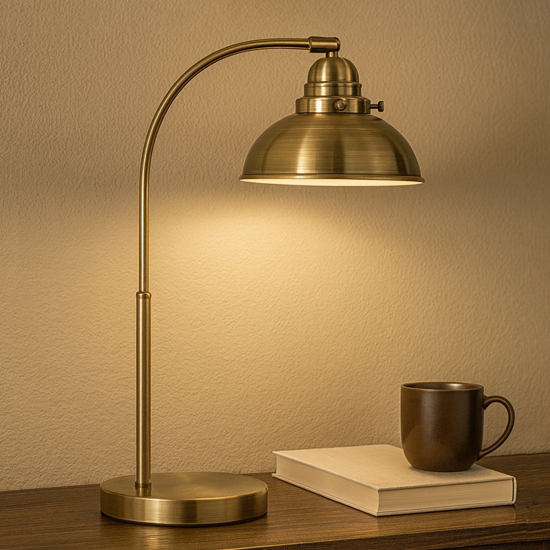 Manor Metal Table Lamp - Weathered Brass/Antique Copper/Antique Chrome
