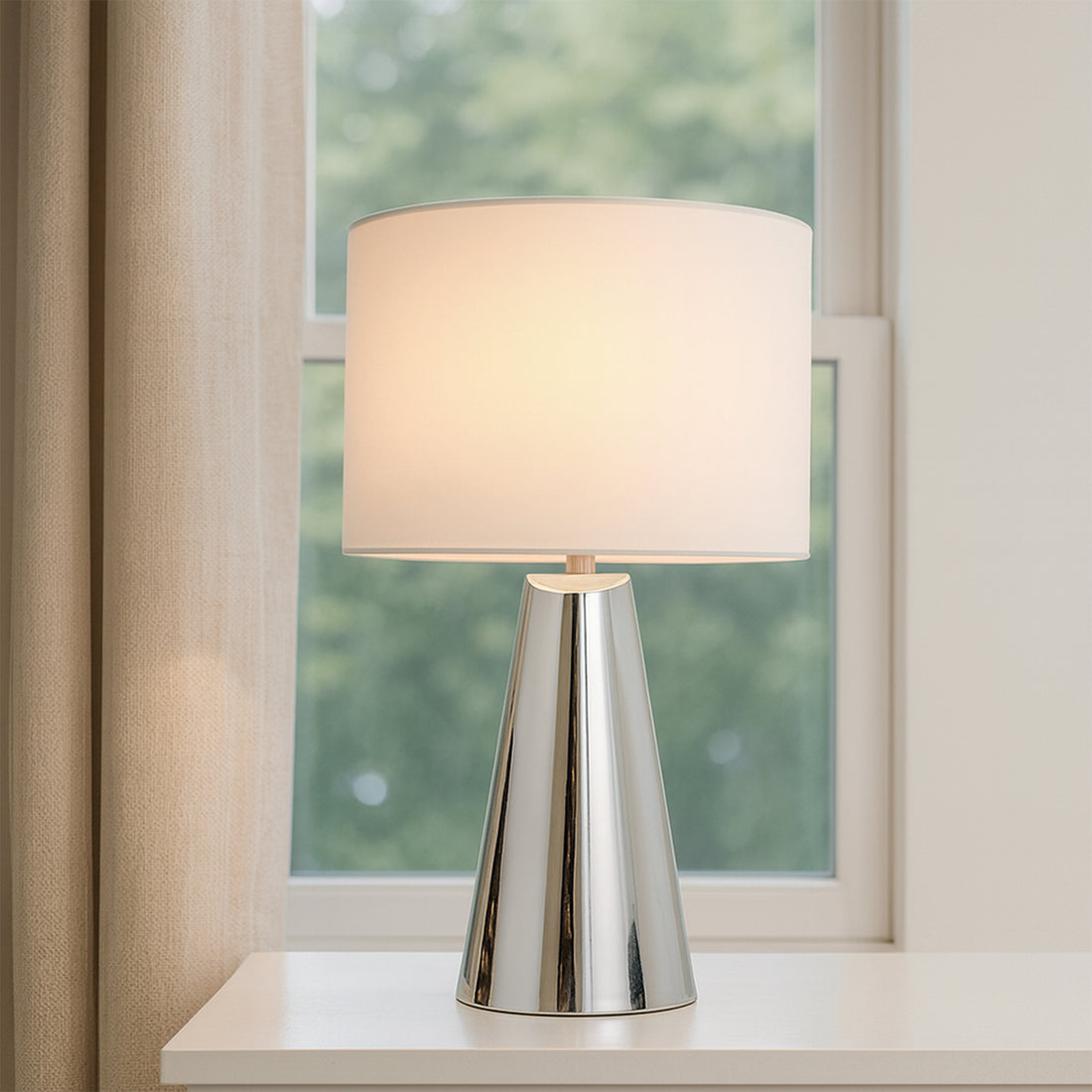 Tayla Touch Table Lamp - White/Black