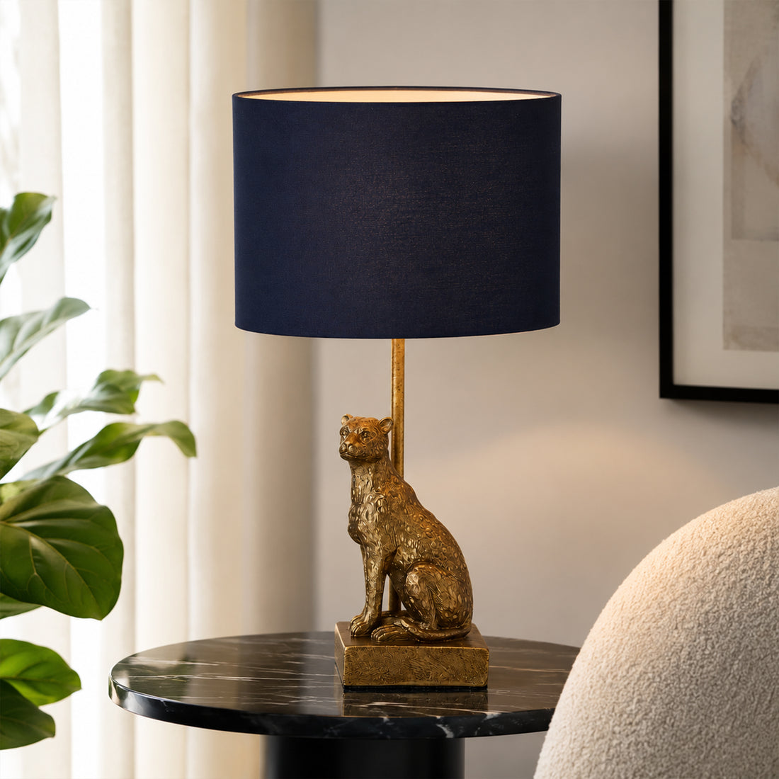 Cheetah Sitting Table Lamp - Copper