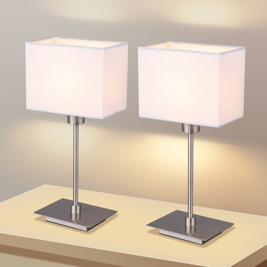 Set of 2 Pueblo Table Lamp - White/Black