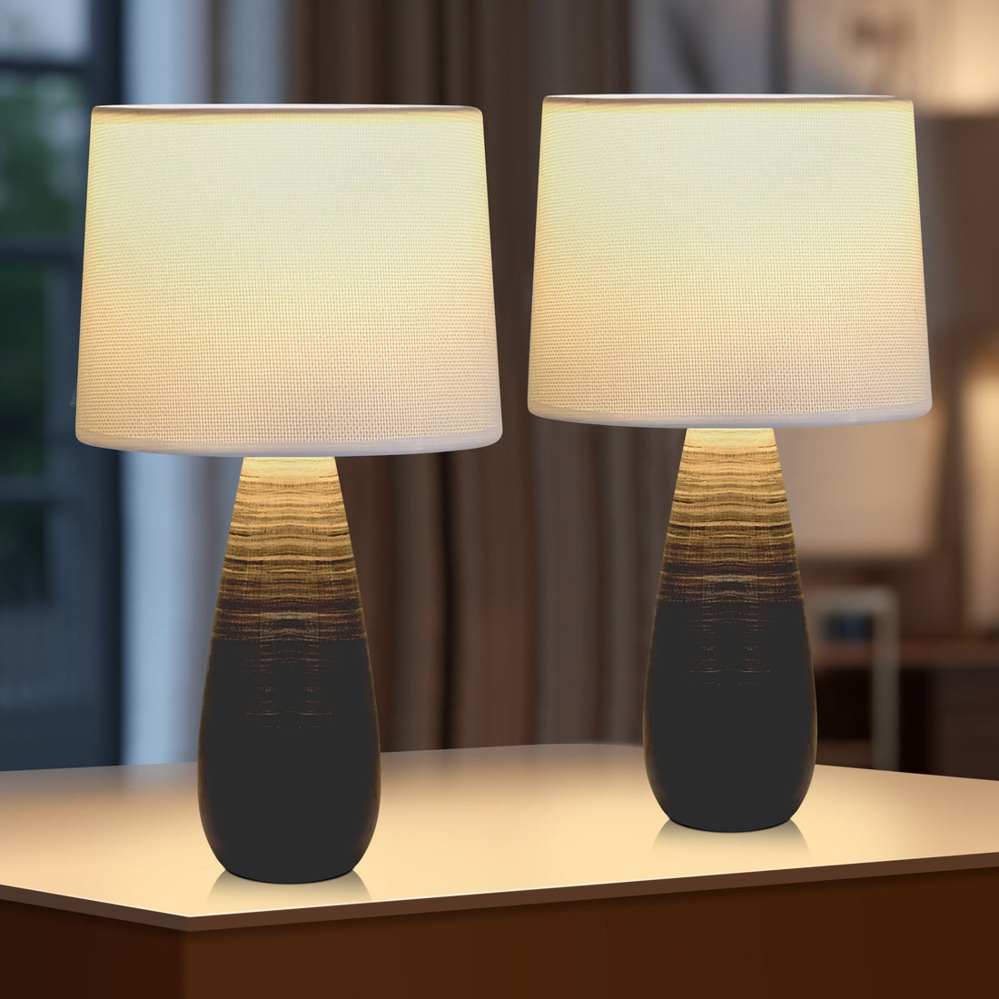 Kalasa Ceramic Table Lamp | Set of 2
