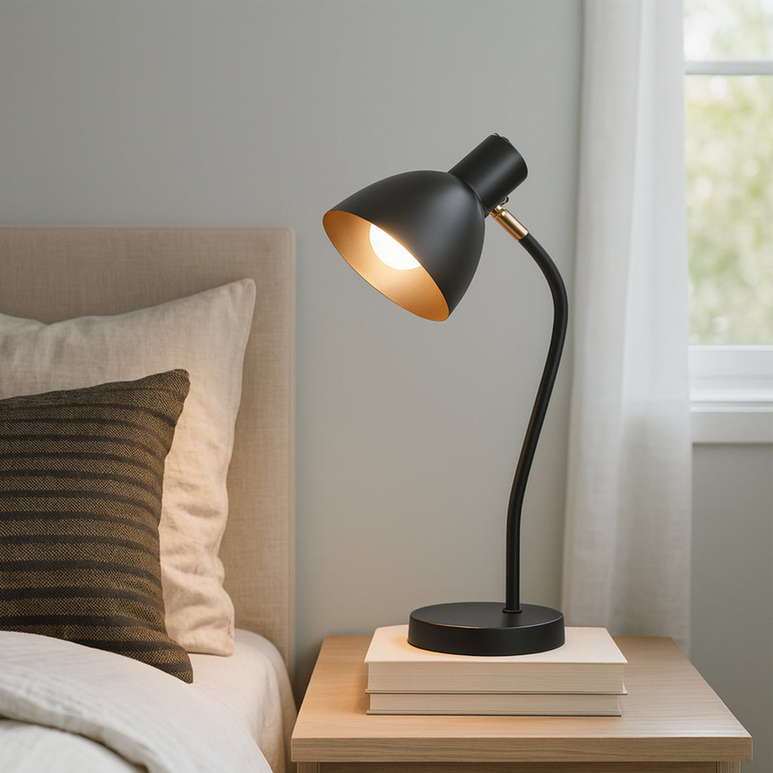 Eloise Touch Table Lamp - Black/Orange