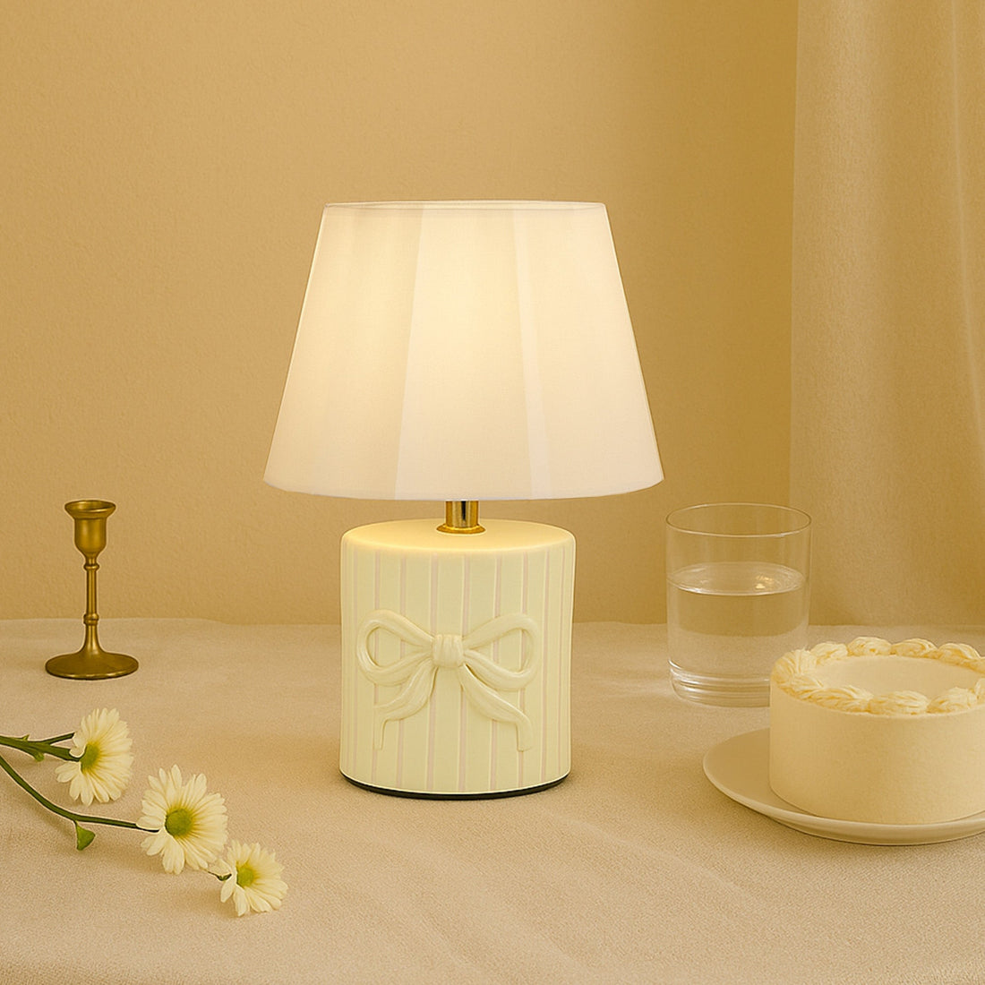 Miri Ribbon Bow Ceramic Table Lamp
