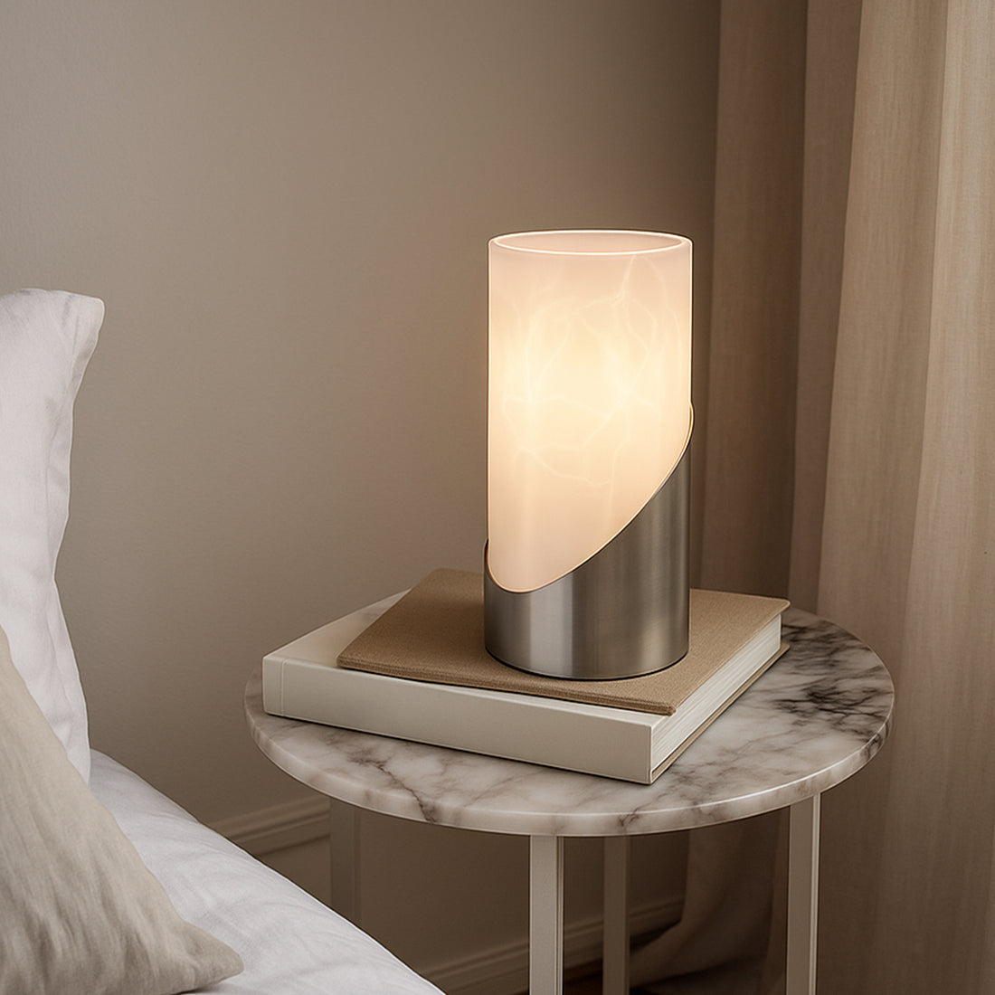 Marc Touch Table Lamp - Antique Brass/Satin Chrome