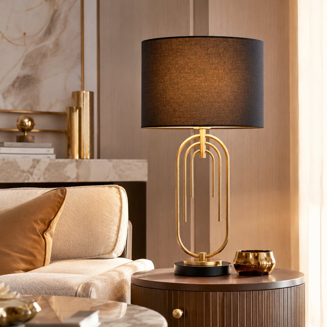 Fleur Table Lamp - White/Black