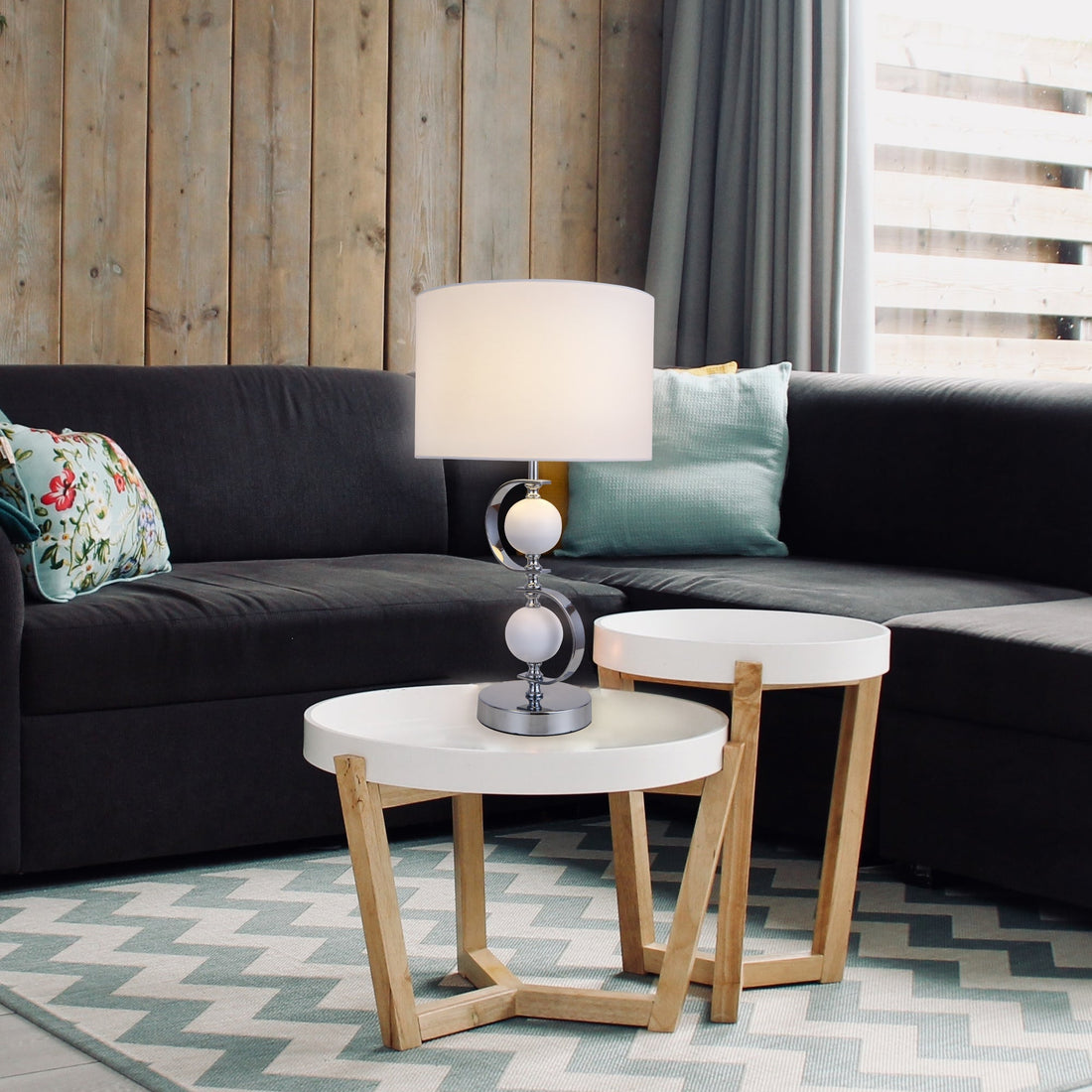 Rialto Table Lamp - Navy/White