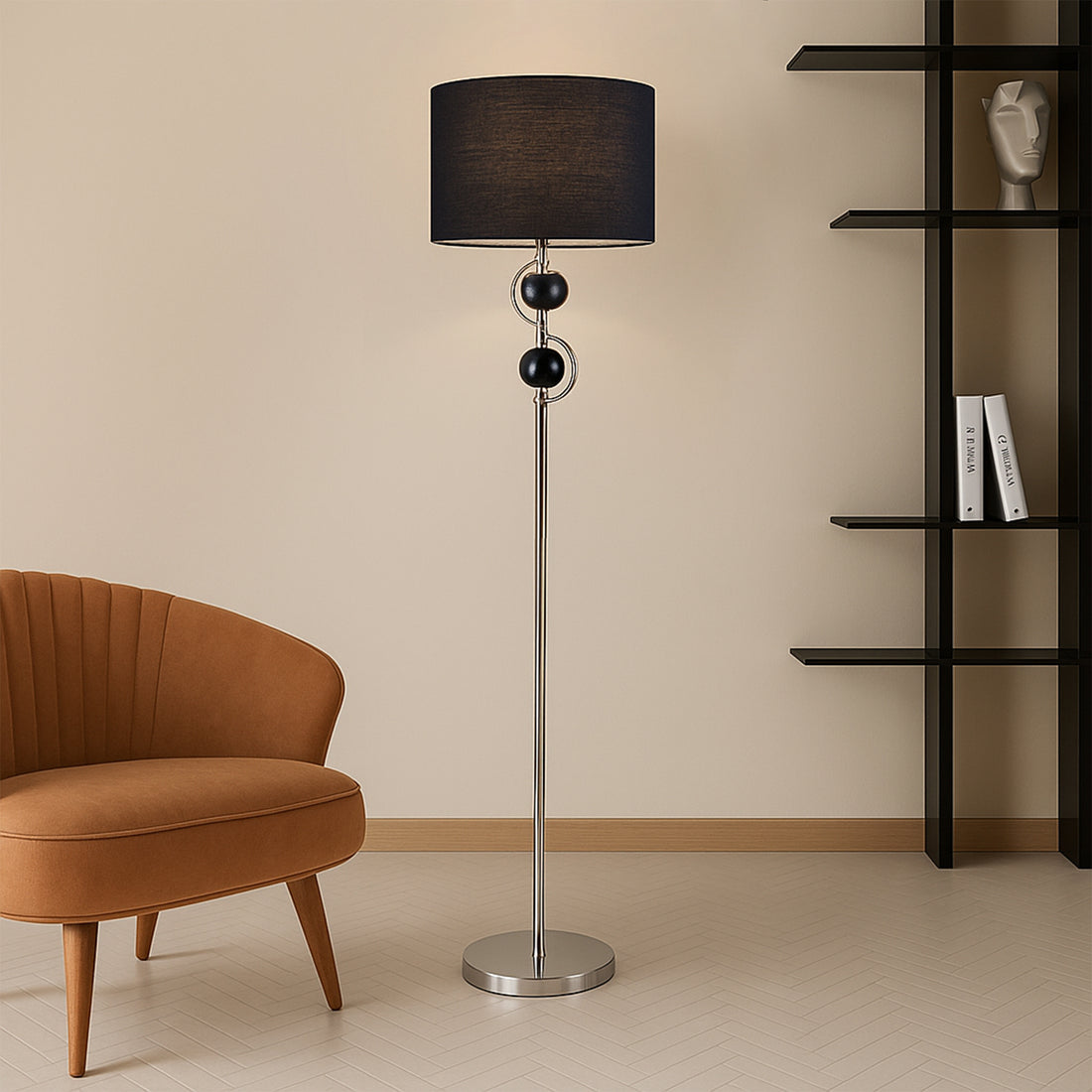 Rialto Floor Lamp - Navy/White