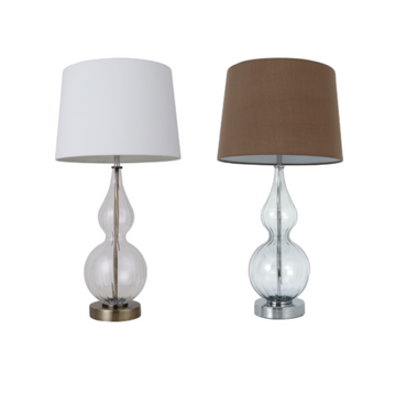 Evaine Table Lamp - White/Grey
