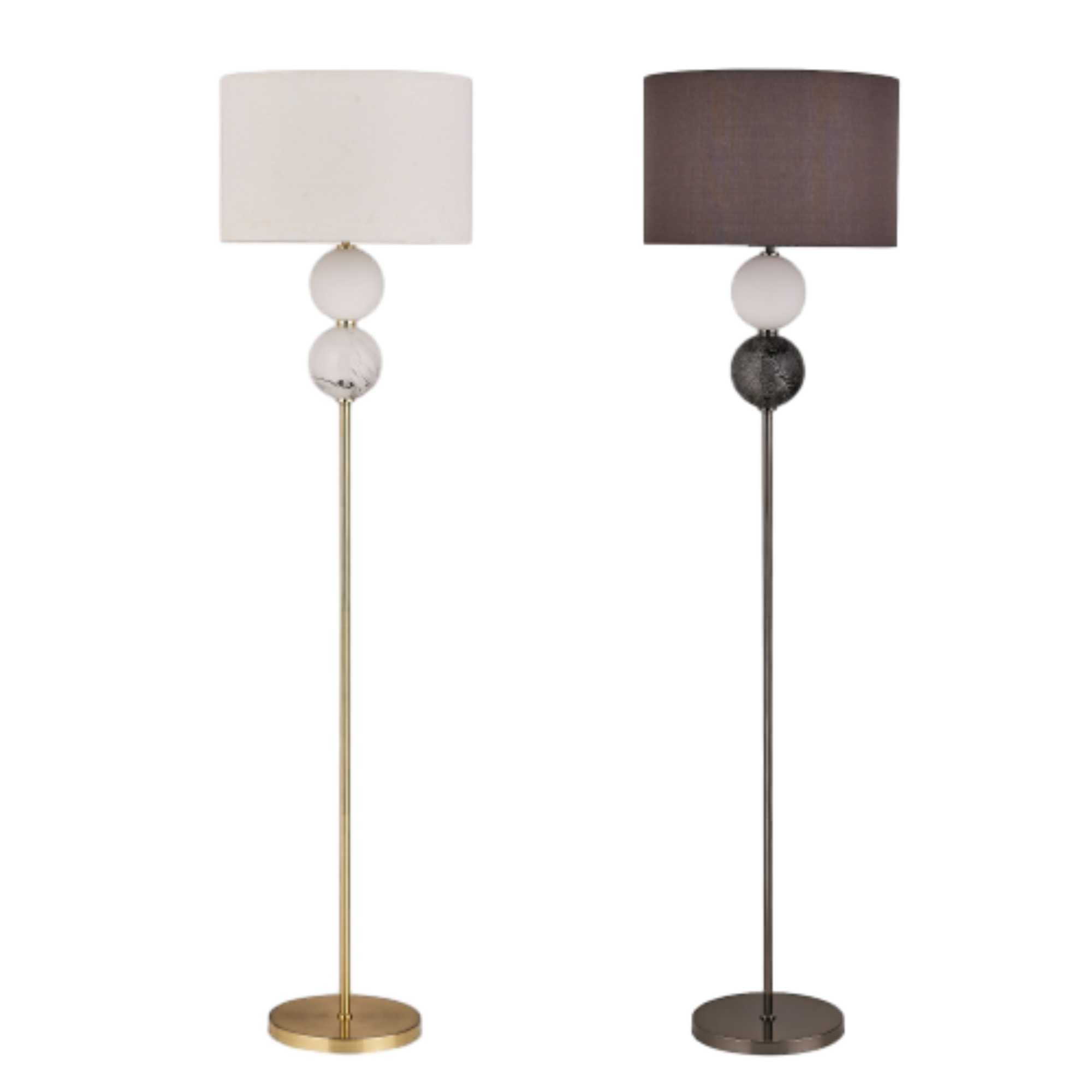 Murano Floor Lamp - Brass/Pewter