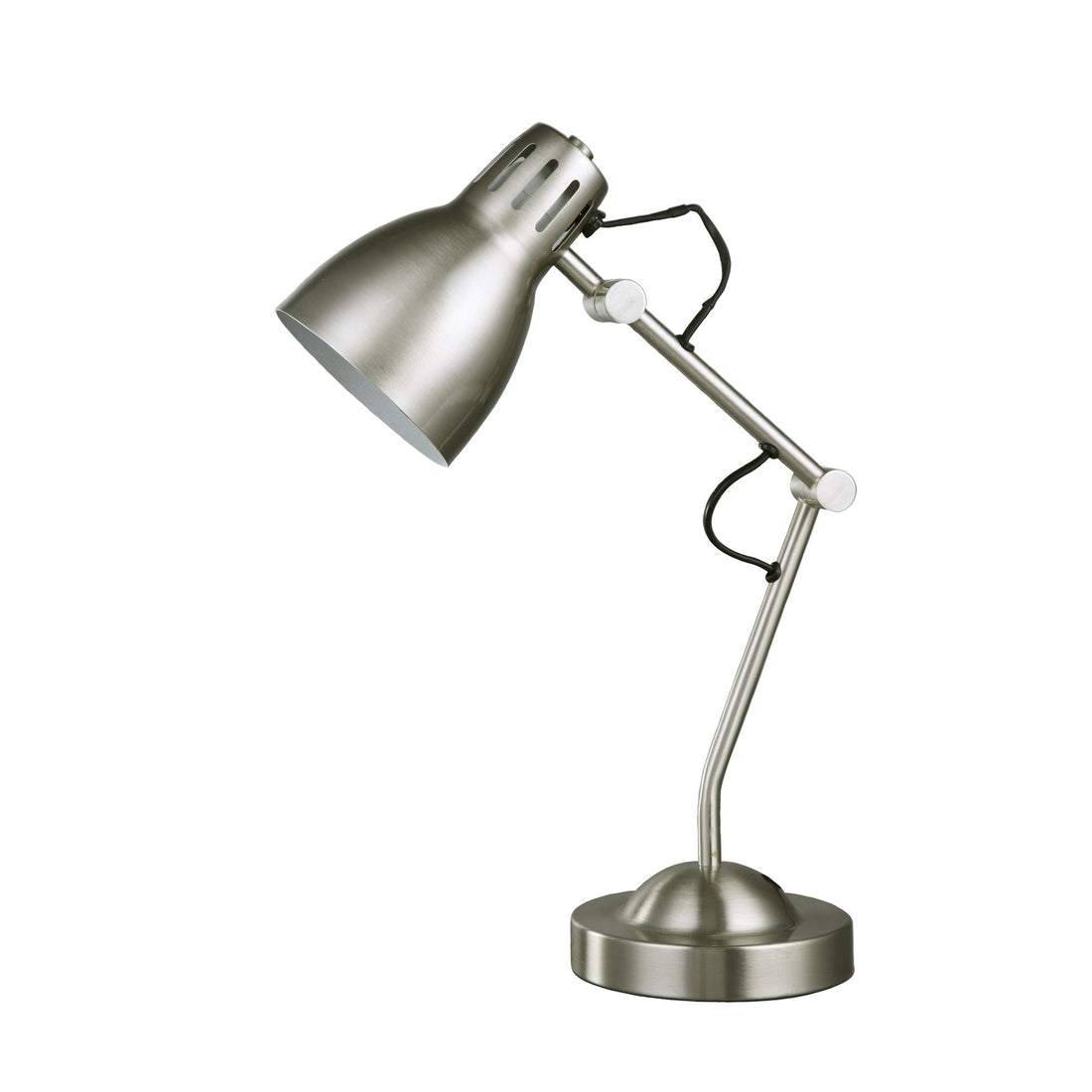 Nord Metal Table Lamp - White/Satin Chrome/Antique Brass