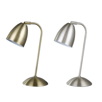 Astro Touch Table Lamp - Satin Chrome/Antique Brass