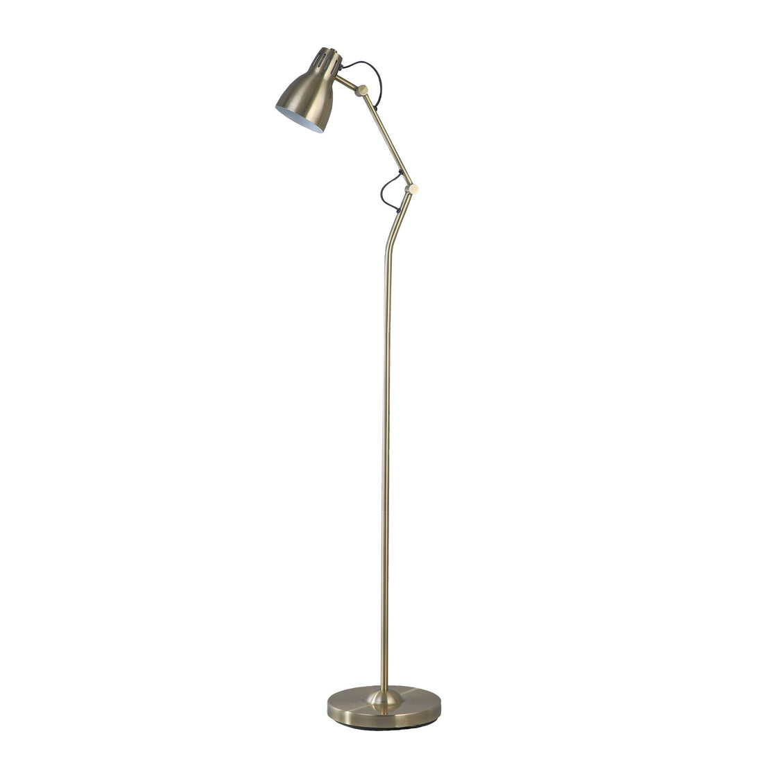 Nord Metal Floor Lamp - White/Satin Chrome/Antique Brass