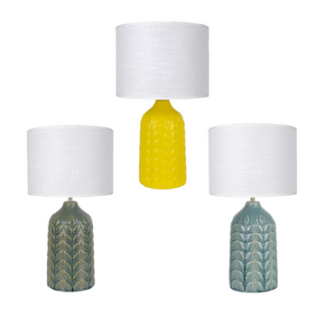 Bloom Ceramic Table Lamp - Yellow/Blue/Green