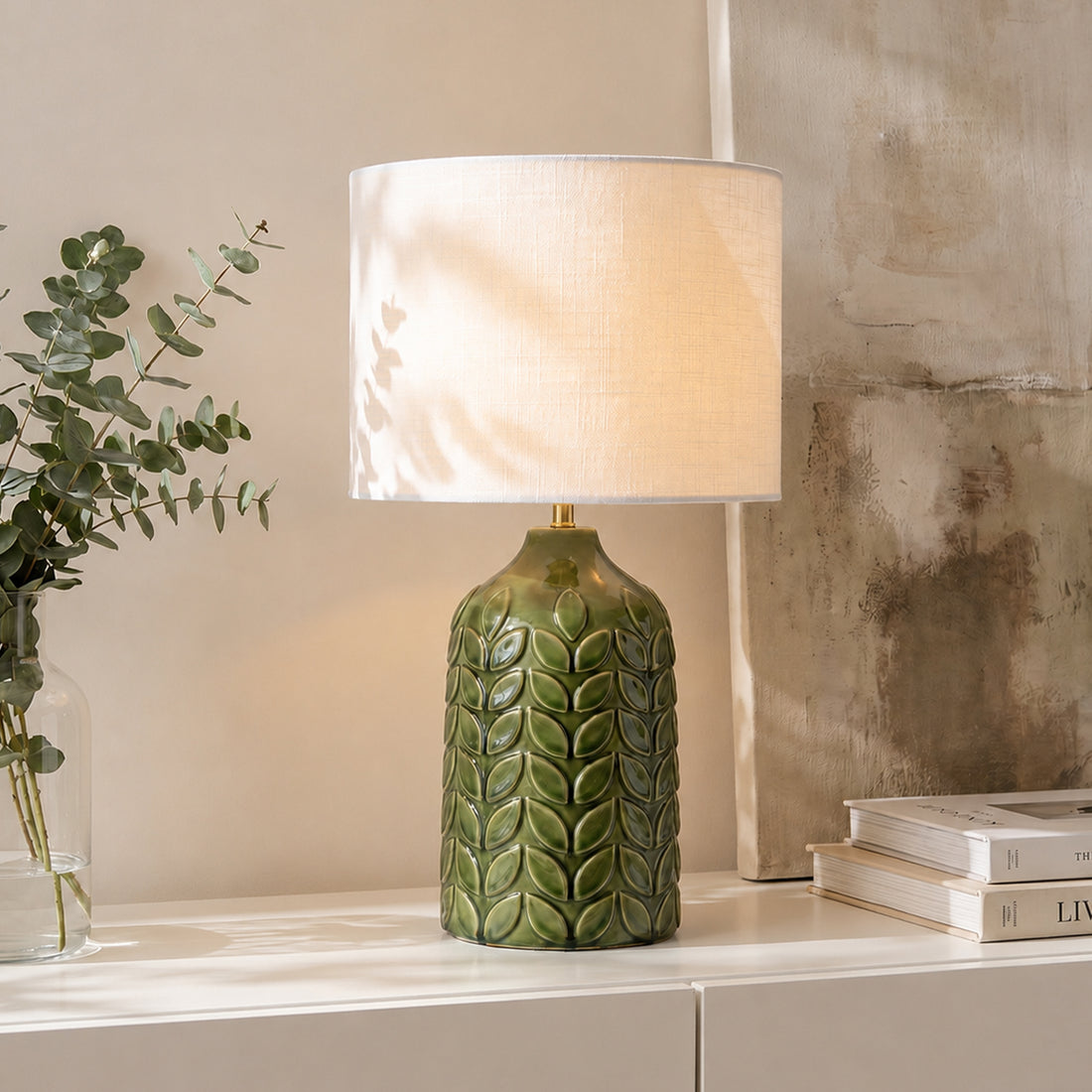 Bloom Ceramic Table Lamp - Yellow/Blue/Green