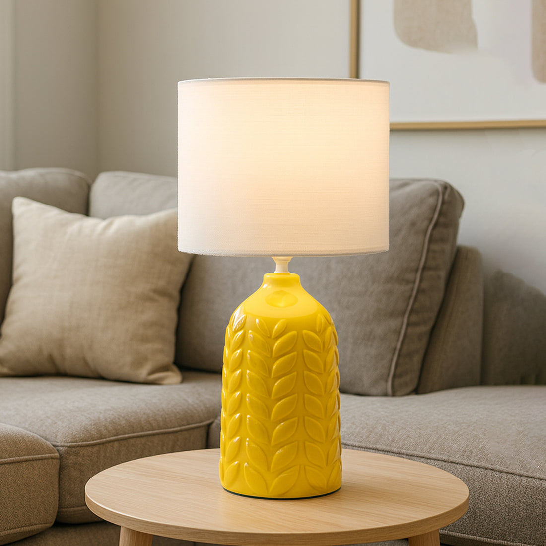 Bloom Ceramic Table Lamp - Yellow/Blue/Green