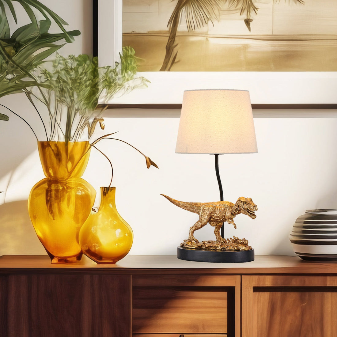 T-Rex Triumph Table Lamp - Gold