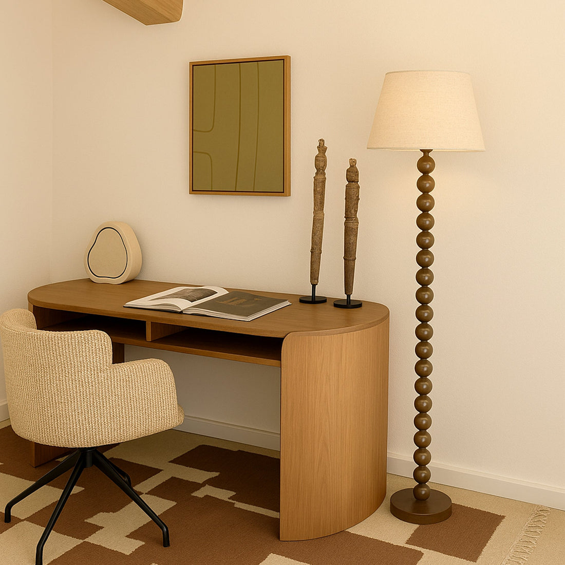 Pearl Orb Floor Lamp - Toffee