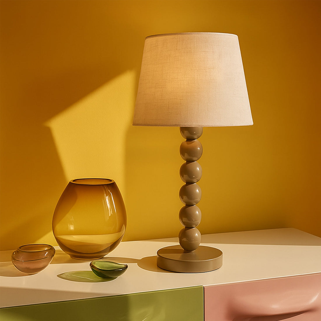 Pearl Orb Table Lamp - Toffee