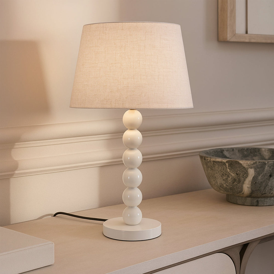 Pearl Orb Table Lamp - Whisper White