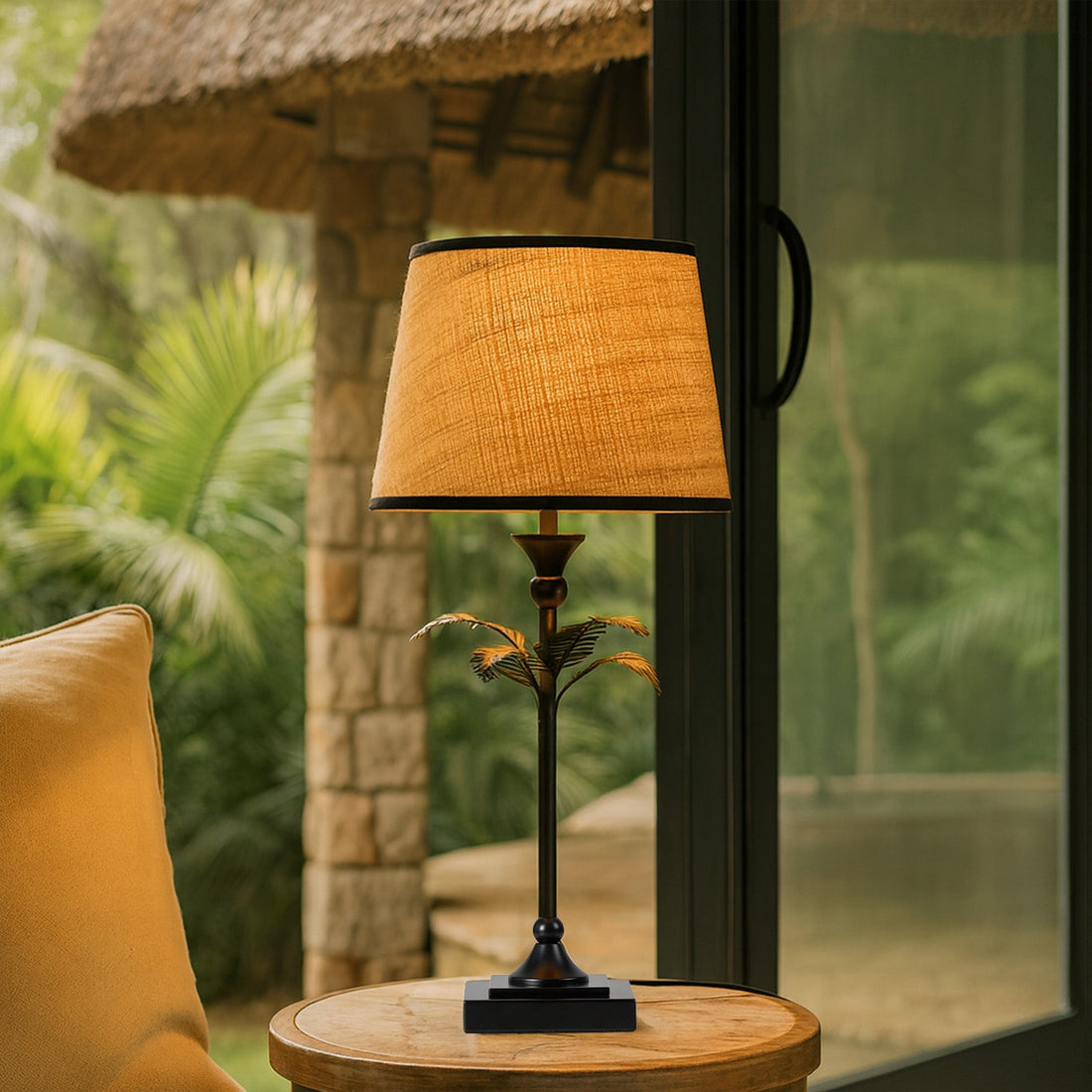 Paloma Palm Table Lamp - Natural