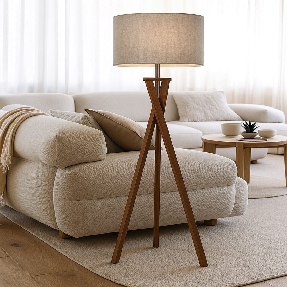 Easel Floor Lamp - Walnut