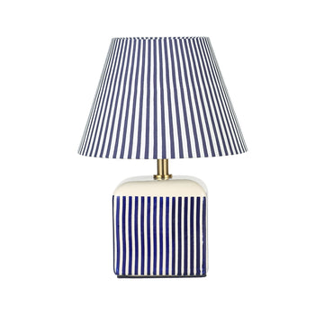 Amaris Ceramic Striped Table Lamp Blue