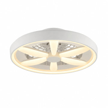 Eron Flush DC Ceiling Fan with Dimmable LED Light White