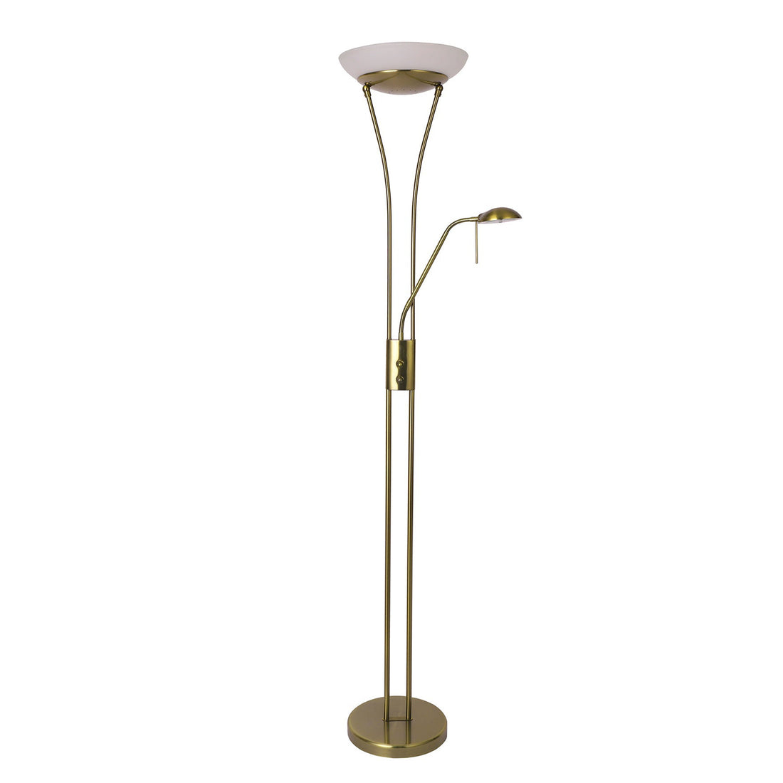 Reed LED Mother & Child Floor Lamp - Black/Antique Brass/Satin Chrome