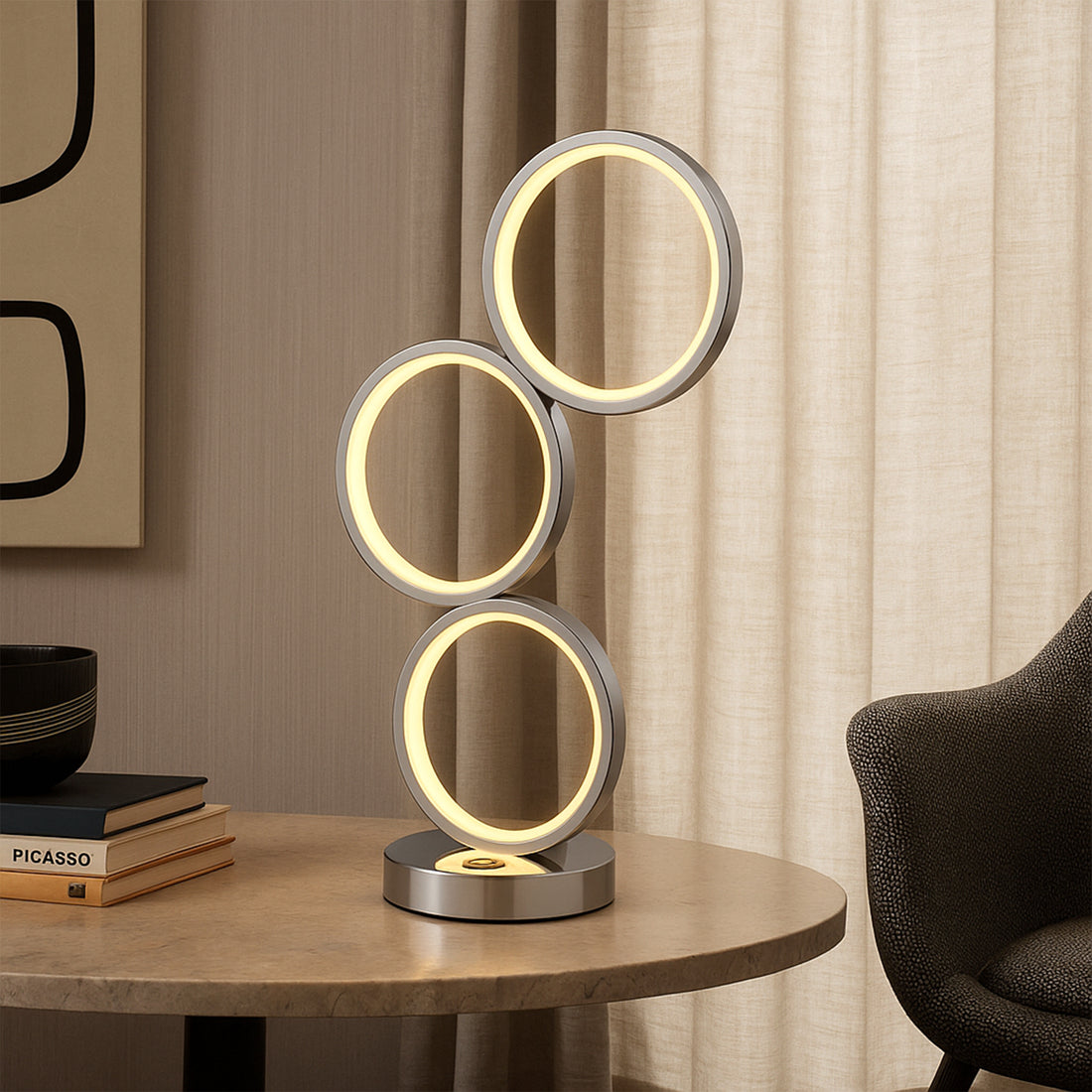 Iva LED Touch Table Lamp - Chrome