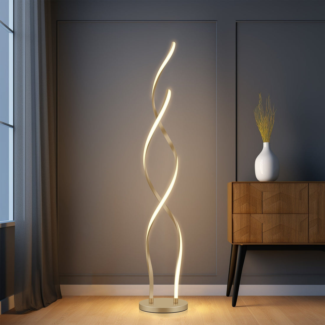 Acropora LED Floor Lamp - Gold/Black