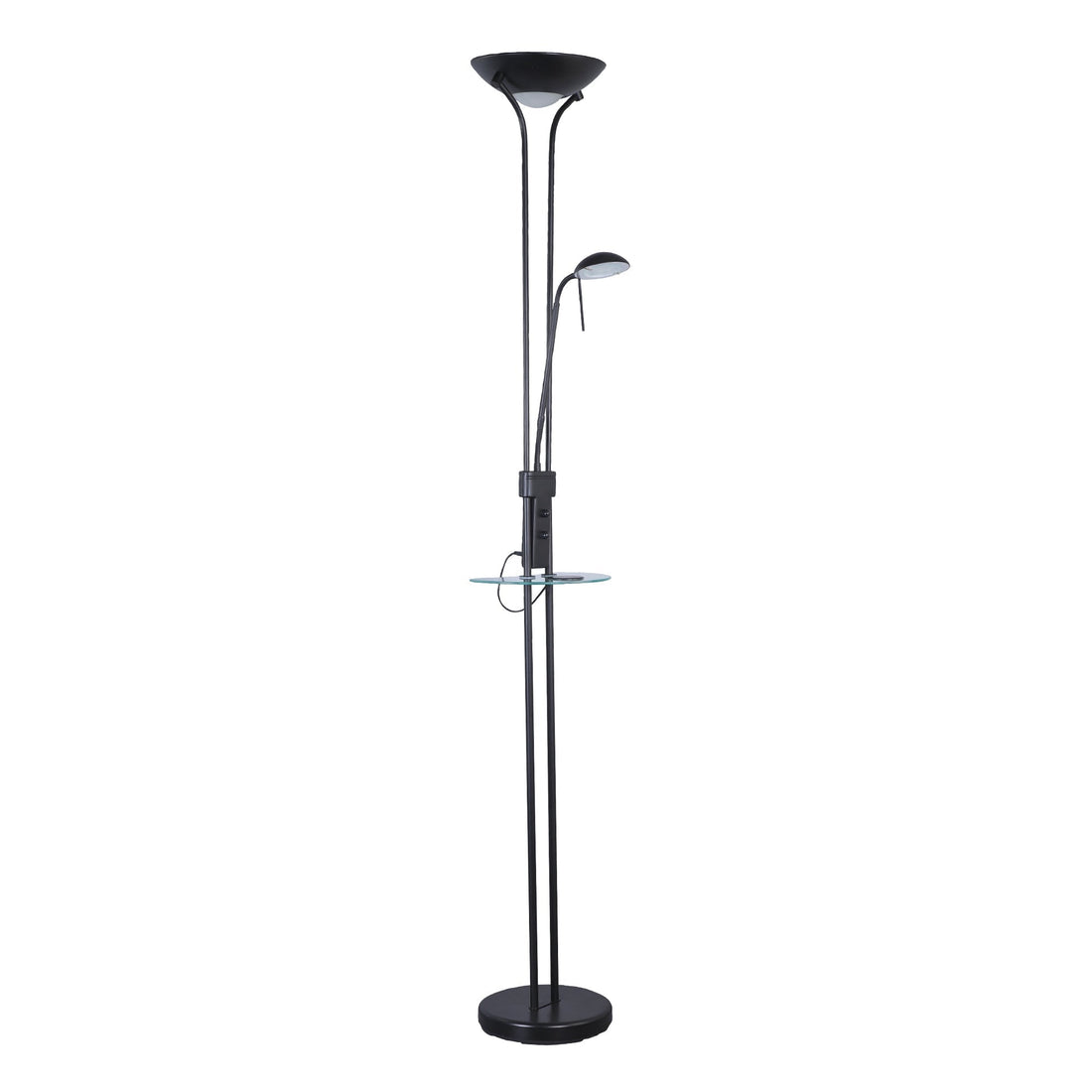 Seed USB LED Mother & Child Floor Lamp - Black/Satin Chrome/Antique Brass