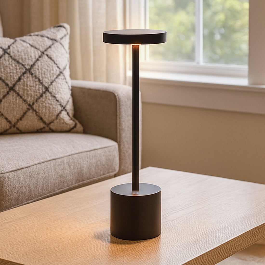 Portable LED Bar Table Lamp - Black/Silver