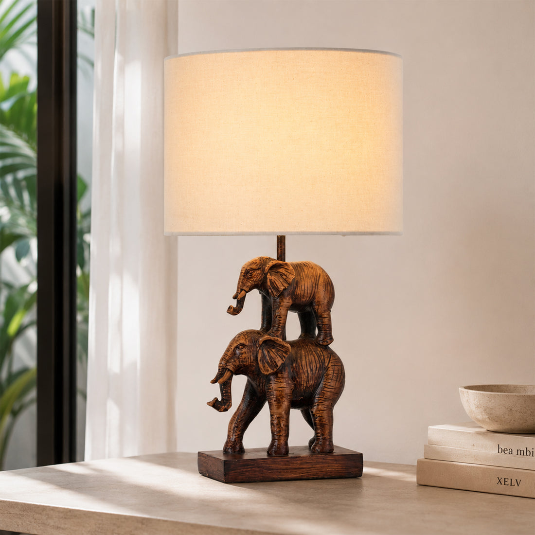 Mother And Calf Elephant LED Table Lamp