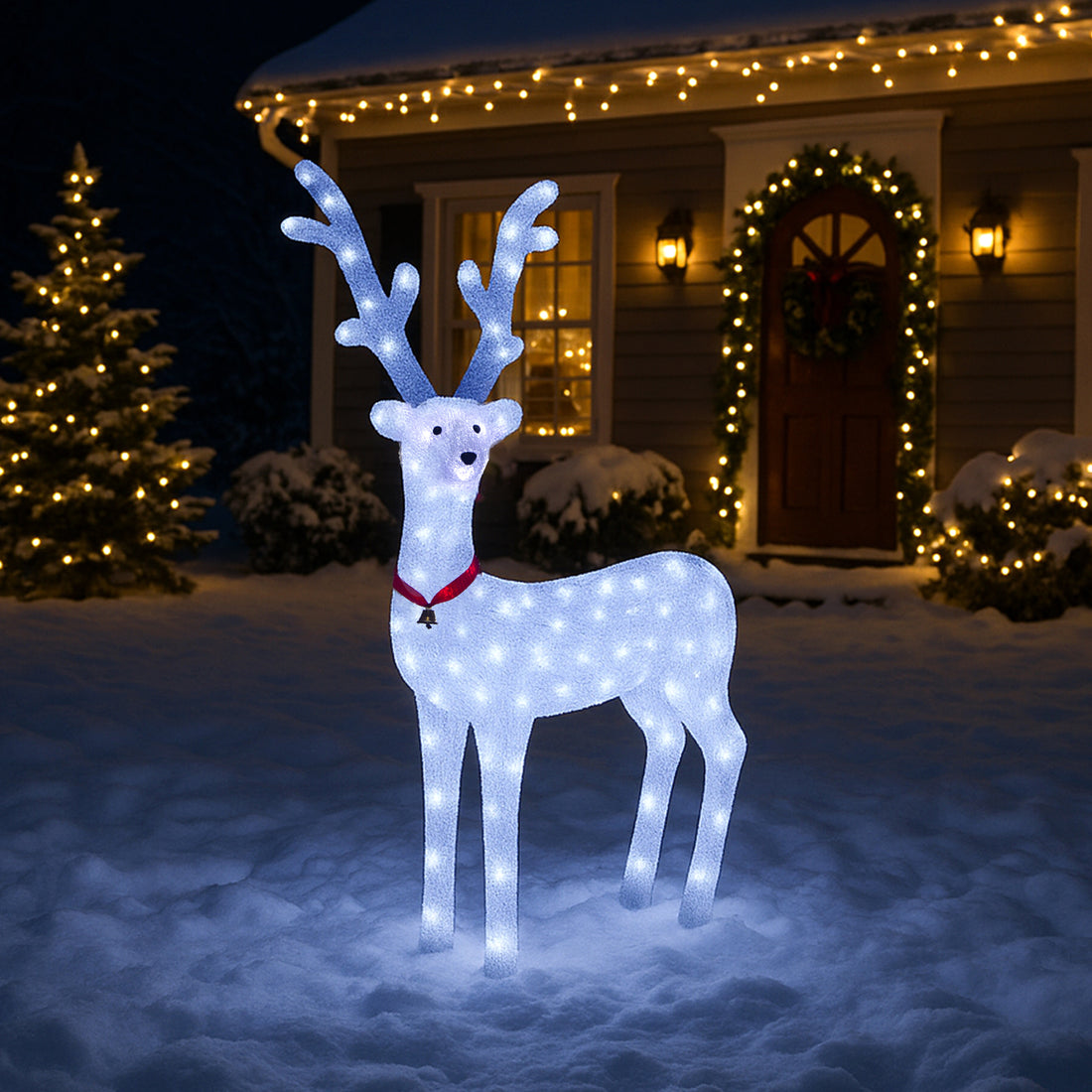 Acrylic White Reindeer