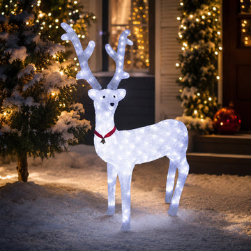 Acrylic White Reindeer
