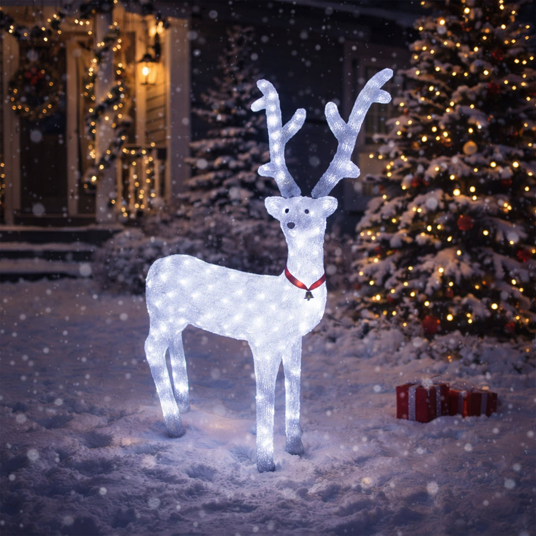 Acrylic White Reindeer