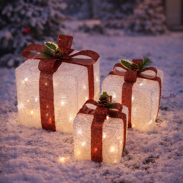 LED Acrylic Gift Box Set - Plug In - 3 pcs in a set