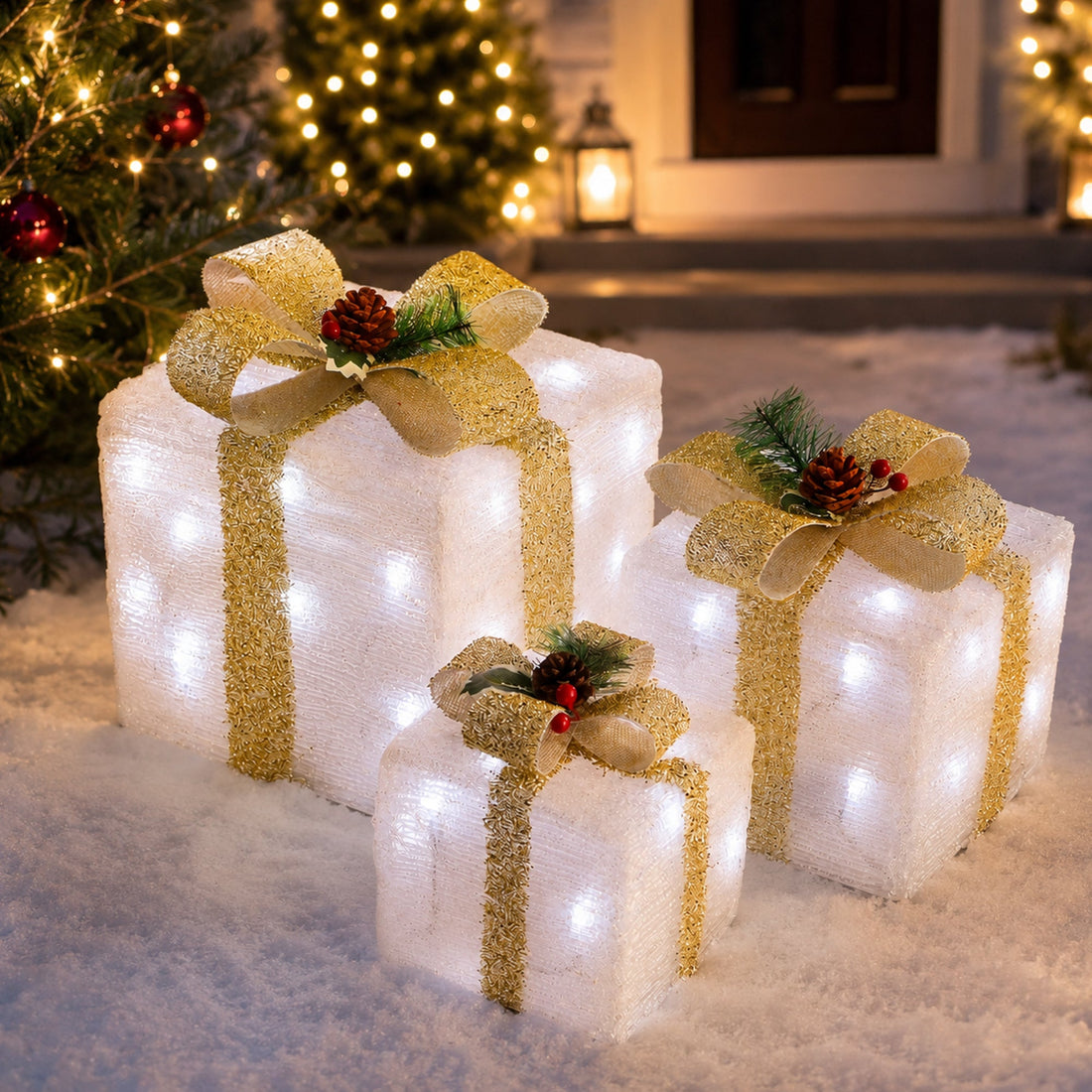 LED Acrylic Gift Box Set - Plug In - 3 pcs in a set