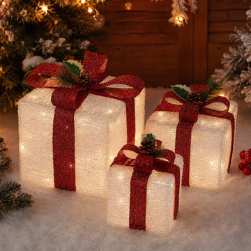 LED Acrylic Gift Box Set - Plug In - 3 pcs in a set