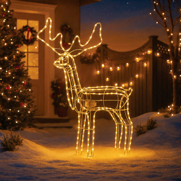 3D Illuminated LED Reindeer with Motor - Three Colour Options