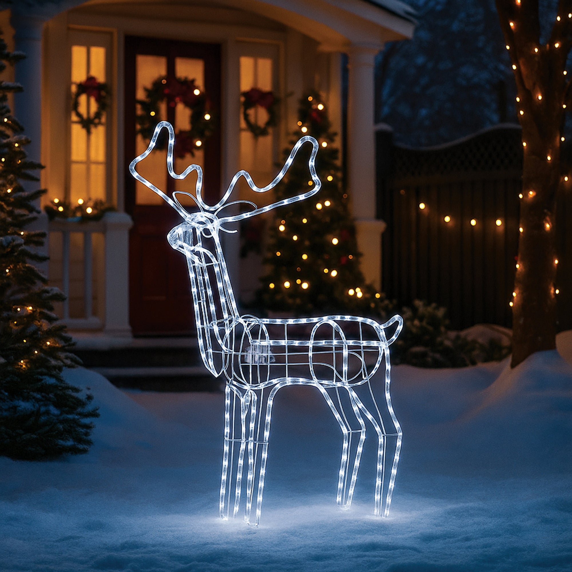 3D Illuminated LED Reindeer with Motor - Three Colour Options