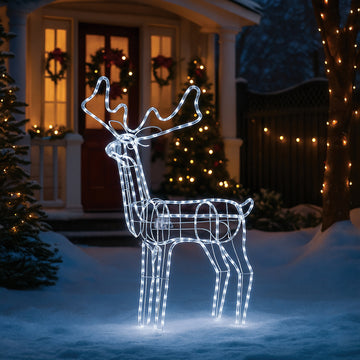 3D Illuminated LED Reindeer with Motor - Three Colour Options