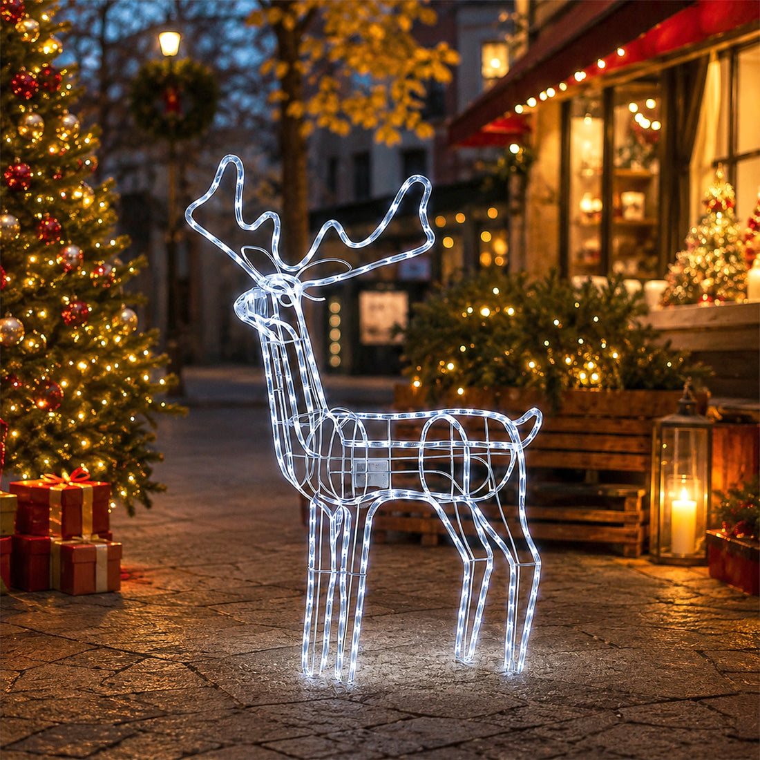 3D Illuminated LED Reindeer with Motor - Three Colour Options