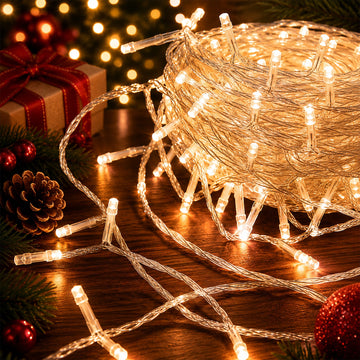 Battery Operated 400 LED String Light Clear Cable - 3 Colour Options